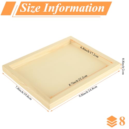 8PCS 8 x 10 Inch Wood Panels for Painting, Unfinished Wooden Canvas Panel Boards, Wood Panel for Arts & Craft Paint Pouring Panel Board - size: 8 x 10 Inch