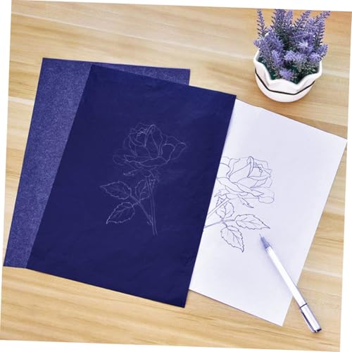 PLAFOPE Carbon Paper 100 Sheets Transfer Paper for Tracing Drawing Painting A4 Size - color: Blue