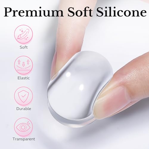 AZUREBEAUTY French Tip Stamp, 6Pcs French Tip Tool, Soft Silicone Nail Stamper, 2 in 1 French Manicure Kit with Nail Stamp Heads, Scraper and Replacement Heads, Nail Art Tools for Home DIY Salon - size: 6Pcs