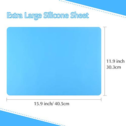 FEPITO 3PCS A3 Extra Large Silicone Sheet for Crafts Jewelry Casting Molds, Multipurpose Silicone Mat, Reusable, Heat Resistant, Food Grade Placemat