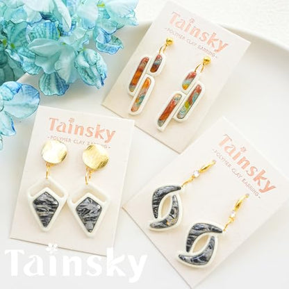 Tainsky 19 Shapes Embedded Polymer Clay Cutters - Gem Clay Jewelry Making Tools, Earring Cutters (B) - color: B Set