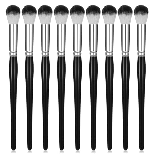 9 PCS Oval Blending Brush for Acrylic Painting,Mop Brush for Acrylic Painting with Short Wooden Handle Bulk Mop Brushes Watercolor Oil Paint Brushes for Watercolor Gouache Face Oil Paintings 0.6 Inch
