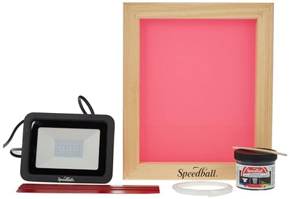 Speedball Speed Screens Screen Printing Kit, Includes Ink, Squeegee, Frame, UV Exposure Light