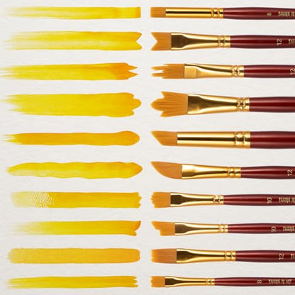 Falling in Art Artist Paint Brush Set, 10 Pcs Special Effect Paint Brushes, Multi-Liner Soft and Resilient Brushes for Watercolor, Acrylic, and Oil Painting