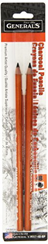 General Pencil Charcoal Pencils 2/Pkg, 4B, Grey, 130344