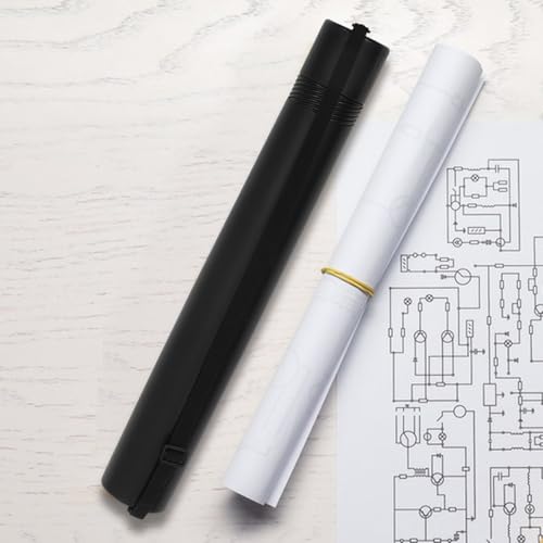 Telescoping Poster Tube with Adjustable Length and Shoulder Strap, Black Artwork Storage Cylinder for Artists Architects and Professionals, Portable Blueprint Document Holder
