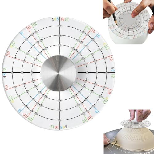 Akamino Ceramic Pottery Trimming Spinner Tools, Rotary Disc Pottery Wheel Trimmer Tool Clay Tools with Metal Pottery Throwing Wheel for Potters and Clay Artists(Large)