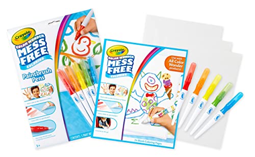 Crayola Color Wonder Paintbrush Pens & Paper, Mess Free Coloring for Toddlers, Painting Set, Toddler Arts & Crafts, Kids Gift - size: 6 Piece Set, style: Paint Set