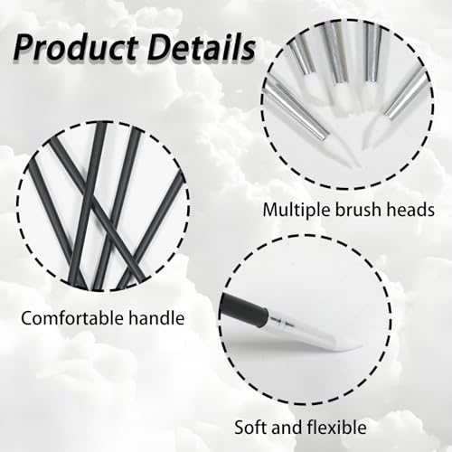 15 Pcs Silicone Paint Brushes, Silicone Sculpting Tools, 5 Shapes Head Rubber Paint Pens Flexible Clay Carving Tools for Pottery Handicraft Nail Art Artwork - color: 15 Pcs