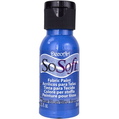 DecoArt DSS13-26 SoSoft Fabric Acrylics Paint, 1-Ounce, True Blue - color: True Blue