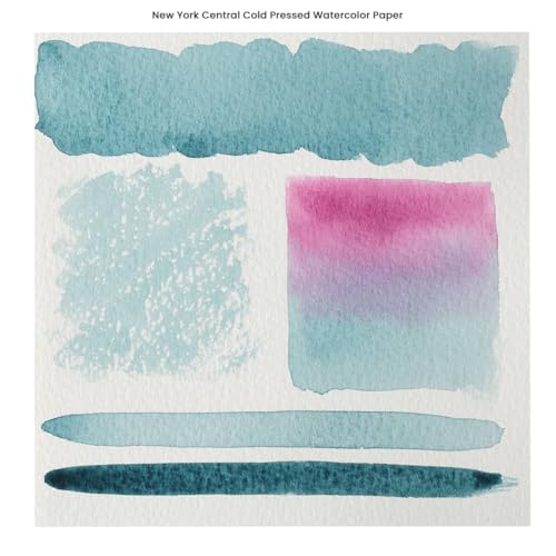 New York Central Watercolor Paper - 9x12-10 Sheets - 140 lb. Cold Press - 100% Cotton, Acid-Free, Archival Quality, Bright White Watercolor Paper Pad for Wet & Dry Media