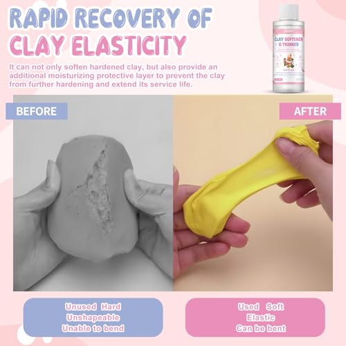 JAOJAO Clay Softener, Polymer Clay Softener Effective Softening Prevents Cracking and Drying Maintain Color and Texture Enhances Flexibility for Ceramic Artists and DIY Craft Lovers 100ml
