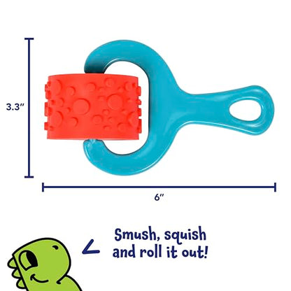 READY 2 LEARN Paint & Dough Explorers | 4 Patterns | Set 1 | Imagine Colors | Chunky Texture Rollers for Kids | Paint, Ink and Play Dough Accessories