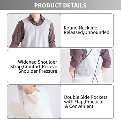Waterproof Cross Back Apron, Shortened Design Waterproof Apron, Japanese Style Aprons with Pockets, X Cross Halter Apron, Cooking Aprons for Dishwashing, Cleaning Work with Water - White Translucent - color: Black Translucent, style: 1# Style-rounded Edge