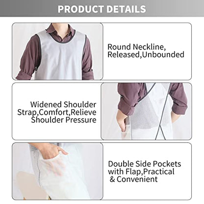 Waterproof Cross Back Apron, Shortened Design Waterproof Apron, Japanese Style Aprons with Pockets, X Cross Halter Apron, Cooking Aprons for Dishwashing, Cleaning Work with Water - White Translucent - color: Black Translucent, style: 1# Style-rounded Edge