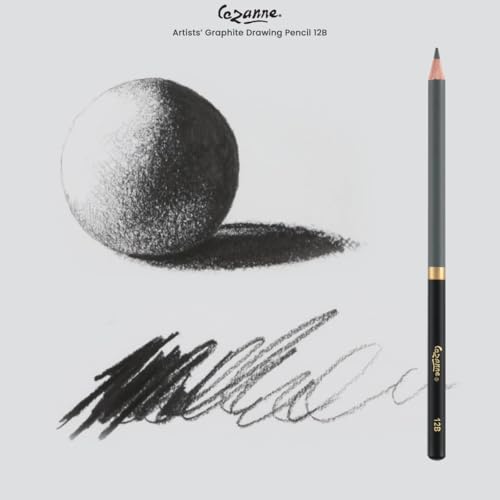 Cezanne Graphite Drawing Pencils Set - 12B, Set of 12 Break-Resistant Graphite Lead, Easy-to-Sharpen Sketch Pencils, Master Artist Quality Graphite Pencils for Technical and Artistic Drawing - color: 12B, size: 12 Count (Pack of 1)