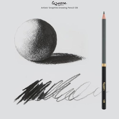 Cezanne Graphite Drawing Pencils Set - 12B, Set of 12 Break-Resistant Graphite Lead, Easy-to-Sharpen Sketch Pencils, Master Artist Quality Graphite Pencils for Technical and Artistic Drawing - color: 12B, size: 12 Count (Pack of 1)