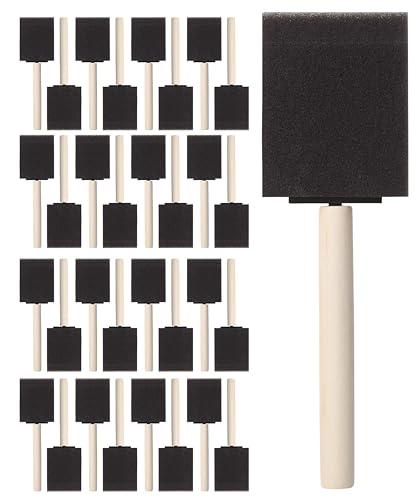 Bates 2-Inch Foam Paint Brushes, 32 Pack - Sponge Brushes for Painting, Staining, and Mod Podge - color: Black, size: 2 inch, 32 Pack