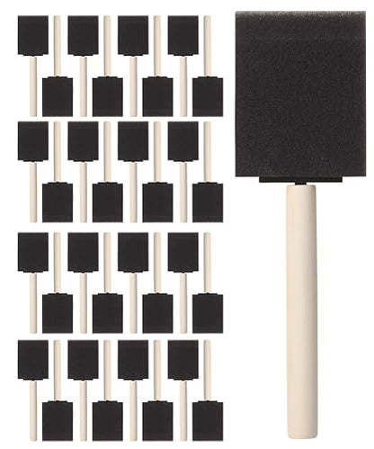 Bates 2-Inch Foam Paint Brushes, 32 Pack - Sponge Brushes for Painting, Staining, and Mod Podge - color: Black, size: 2 inch, 32 Pack