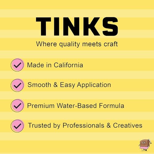 Tinks Screen Printing Ink - Blue - 8oz Water-Based Fabric Ink - Screen Printing, Stenciling, Tote Bags & Fabric Stamping - Non-Toxic, No Harsh Fumes, Soap & Water Cleanup - Made in California - color: Blue