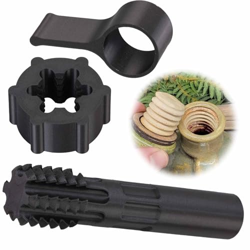 Pottery Clay Threading Making Kits, Clay Tap and Die Set for Jars and Lids Caps Thread (1 Inch Obsidian Black) - color: 1 Inch Obsidian Black
