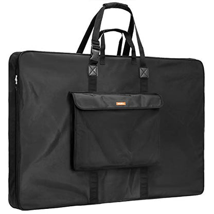 Nicpro Large Art Portfolio Bag 35 x 43 Inches Waterproof Nylon Artist Storage Case with Shoulder Strap, Storage Carrying Bag for Professional Artwork Sketch Drawing Canvas Photography Poster - size: 35 x 43 inches