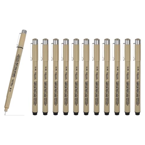 PATIKIL Fineliner Pens, 12 Pcs 04 0.4mm Fineliner Marker Black Waterproof Ink Archival Drawing Pens Art Supplies Set for Sketching Journaling Scrapbooking Artist Illustration - size: 04 0.4mm