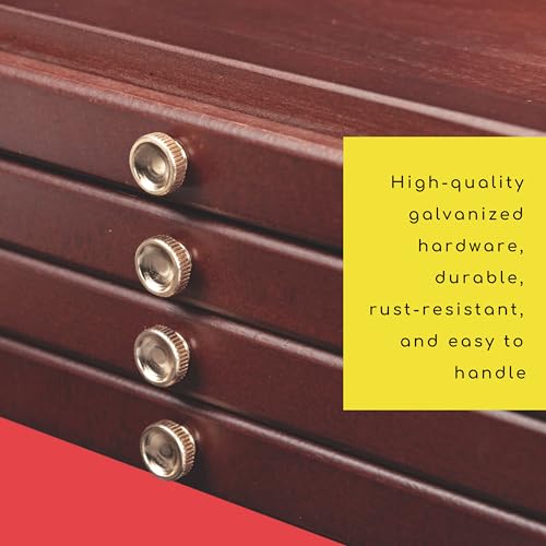 MEEDEN 4-Drawer Wood Artist Supply Storage Box, Portable Beechwood Multifunctional Pencil Brush Organizer Wood Box with Drawer&Compartments for Pastels, Pencils, Pens, Makeup Brushes(Deep Walnut) - size: 4 Layer Drawers
