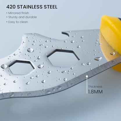 VOOMEY 12-in-1 Putty Knife, 2 Pack Paint Scraper Tool, Stainless Steel Metal Scraper for Spackle, Paint Removal, Drywall Repair, Wallpaper Removal & Home Renovation