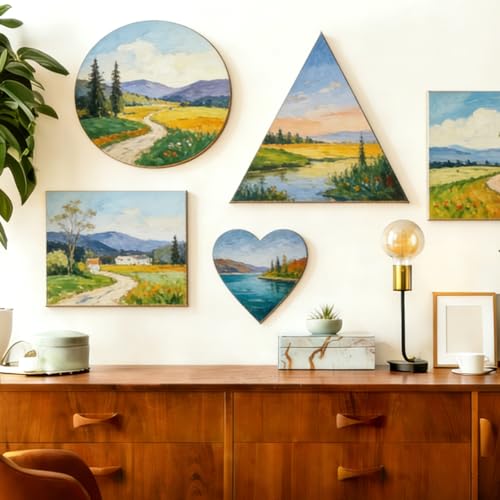 PATIKIL 2 Pcs Triangle Shaped Canvas Board, 6''x6'' Blank Painting Board Panels Pure Cotton Stretched Canvas for Painting Acrylic Oil Creative Art Projects, White - size: 6''x6''