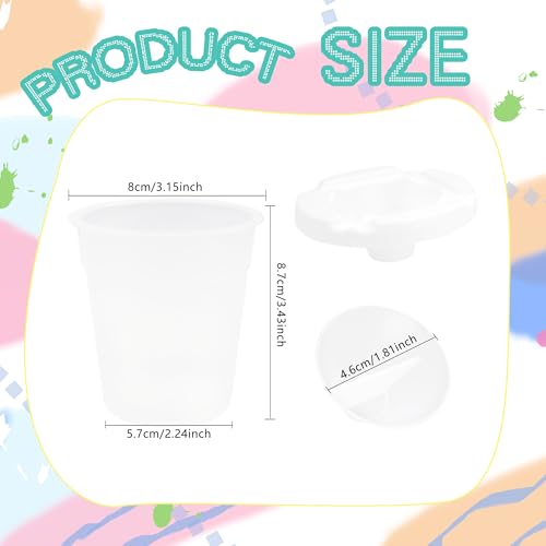 30 Pack Kids No Spill Paint Cups with Lids Clear White Spill Proof Paint Cups for Chilren Painting Art Supplies School Prizes Classroom Arts Crafts