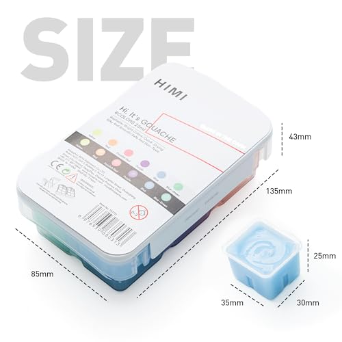 HIMI Glow in The Dark Jelly Gouache Paint Set, 6 Colors 23ml, Jelly Cup Design, Travel carry, Non Toxic Paint for Canvas and Paper, Art Supplies for Professionals - color: Glow in the dark