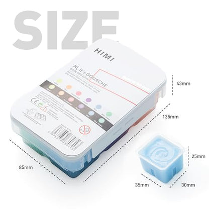 HIMI Glow in The Dark Jelly Gouache Paint Set, 6 Colors 23ml, Jelly Cup Design, Travel carry, Non Toxic Paint for Canvas and Paper, Art Supplies for Professionals - color: Glow in the dark