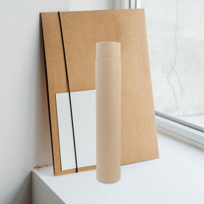 GANAZONO Extendable Scroll Storage Box 13.58 Inch Kraft Paper Calligraphy Scroll Holder Adjustable Painting Poster Document Mailing Tube - color: Khaki