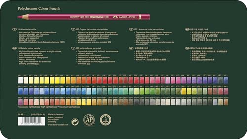 Faber-Castell Polychromos Artists' Color Pencils - Tin of 120 Colors - Premium Quality Artist Pencils - size: 120 Count (Pack of 1)