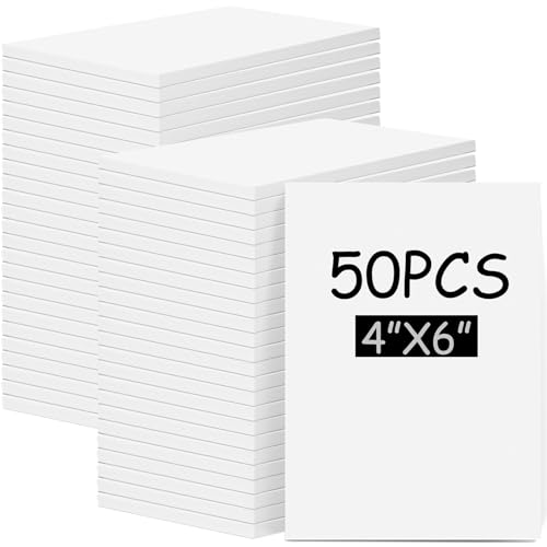 Frienda 50 Pack Rubber Carving Blocks 4 x 6 Inch, Rubber Stamp Carving Blocks for Printmaking, Printing, DIY Craft Project, Soft Block Stamp for Beginner and Professional (White) - color: White