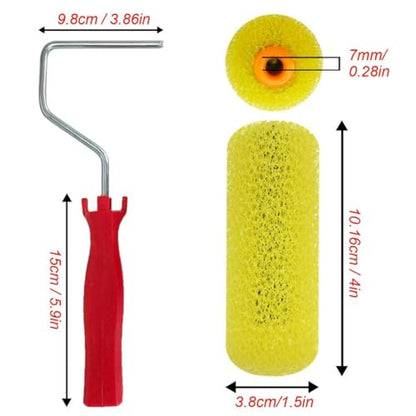 15-Piece Paint Roller Brush Set, 3 Sizes (S/M/L) Texture Rollers with 3 Handles, Wall Painting & Art Coating Tools for Home DIY Decoration, Interior & Exterior Projects