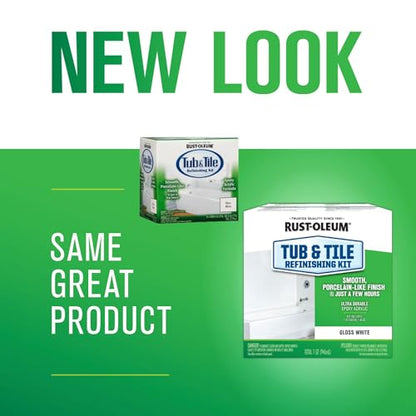 Rust-Oleum 384165 Tub And Tile Refinishing 2-Part Kit, 32 oz, Gloss White - color: White
