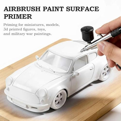 Nicpro White Surface Primer Airbrush Paint (8.4oz, 250 ml), Matte Finish, Ready To Spray Air Brush Water-Based Acrylic Primer for Beginners & Artists Priming Plastic Models, Miniatures, Figures, Craft - color: White, size: 8.45 Fl Oz (Pack of 1)