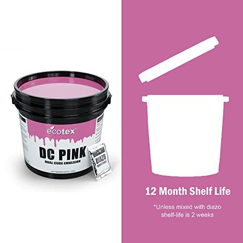 Ecotex® DC Pink Screen Printing Emulsion (Quart - 32oz.) Diazo Required Photo Emulsion for Silk Screens and Fabric- for Screen Printing Plastisol Ink and Water Based Ink, Screen Printing Supplies - size: 32 fl oz