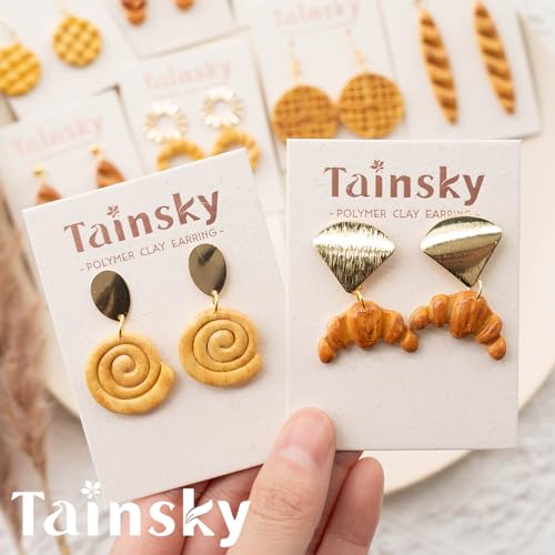 TAINSKY 16-Shape Bread Clay Cutters for Earrings & Snacks, Polymer Jewelry Design