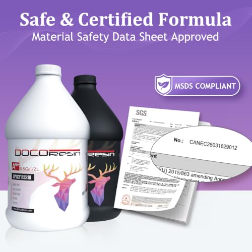 3×UV Resistant Epoxy Resin 1 Gallon Kit - MSDS Certified, Food Safe & Non Toxic Resin Epoxy for DIY Art, Craft, Jewelry Making, Molds Casting - Consistent Cure & Crystal Clear for Pros