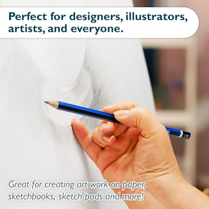 BAZIC PRODUCTS Drawing Sketching Pencils, 8B to HB Graphite, 2-Pack | graphite grades 8B to HB, full tonal range, shading, blending, line work, fine art - size: 1 Count (Pack of 2)