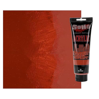 Soho Urban Artist Heavy Body Acrylic Paint - 250 ml Tube - Burnt Sienna - Thick, Rich Color, Excellent Coverage, Professional Quality - Artists Acrylic Paint - color: Burnt Sienna, size: 8.45 Fl Oz (Pack of 1)