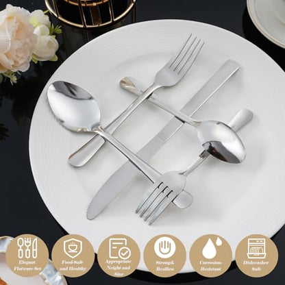 120PCS Windsor Silverware Set - Stainless Steel Silverware Set for 24 Kitchen Flatware Set Cutlery Set For Home Restaurant Hotel, Kitchen Dishwasher Safe Utensils Set Weddings, Parties, Gifts - size: 120PCS Flatware Set