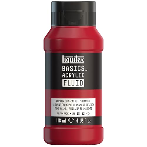 Liquitex BASICS Acrylic Fluid Paint, 118ml (4-oz) Bottle, Alizarin Crimson Permanent Hue - color: Alizarin Crimson Permanent Hue, style: 118ml (4-oz)