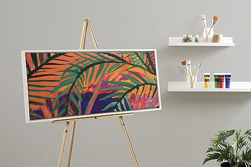 Kate and Laurel Sylvie Blank Framed Canvas Wall Art, 18x40 White, Modern Empty Canvas for Paint-Your-Own Art, Premium Framed - color: White, size: 18"L x 40"W