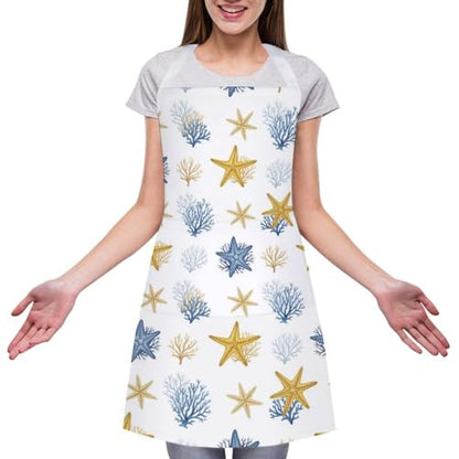 Cooking Apron for Adults with Pockets, Waterproof Oil Resistant Bib for Kitchen Restaurant BBQ Baking - color: Style (324)