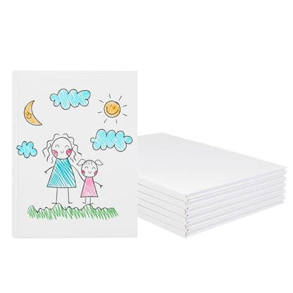 zmybcpack 6 Pack White Hardcover Blank Book 6x8 inch, Hardcover Blank Book for Students to Write Stories, Draw Sketch Journal（White，22 Sheets/ 44 Pages Each） - size: 6x8"(6 pack)