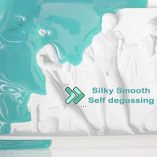 BBDINO Silicone Mold Making Kit, Super Elastic Jade Green Silicone, 1Gallon/140.8Oz, Ideal for Casting 3D Resin Molds & Silicone Molds, 1A:1B Mix Ratio - color: 141 Oz Jade Green